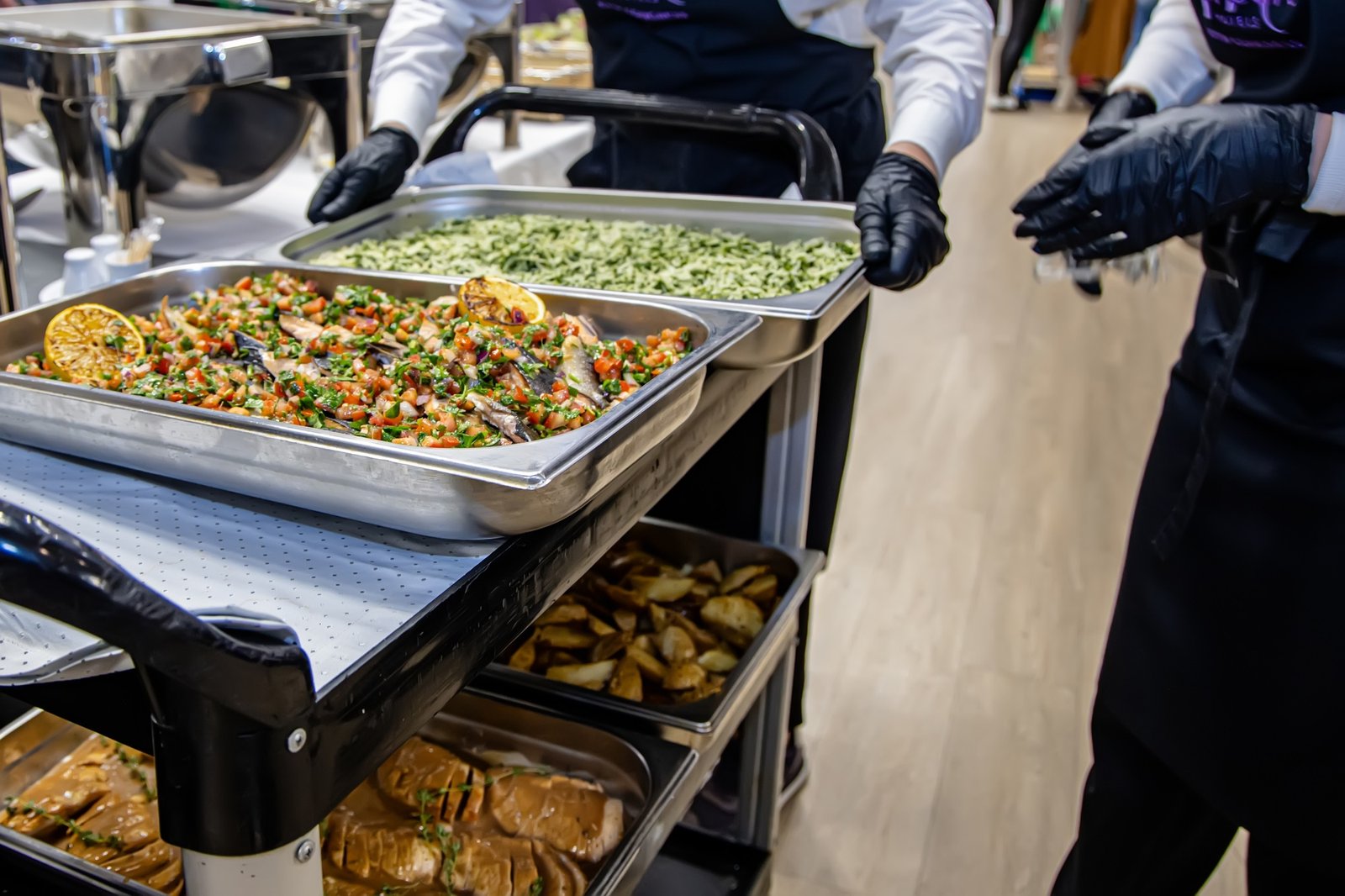 catering buffet for events in the restaurant. catering in the restaurant
