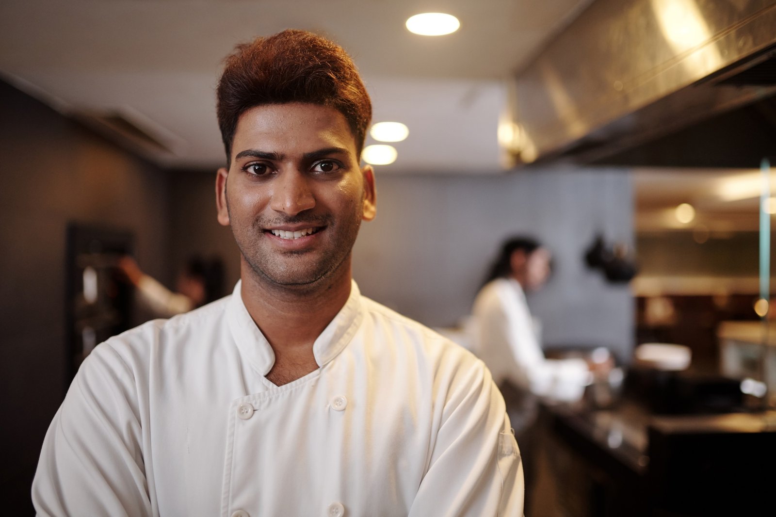 Smiling Indian Restaurant Chef